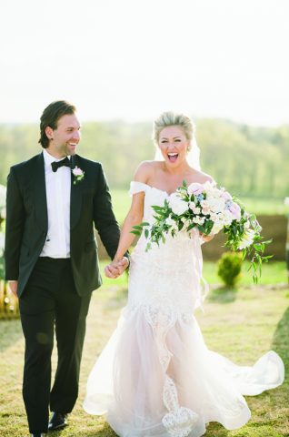 Modern Farmland Place Bride And Groom