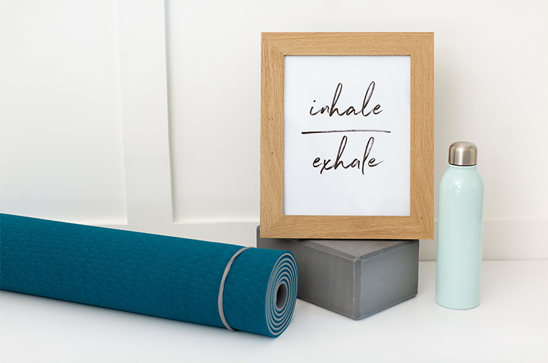 Six Self Care Strategies To Feel Your Bridal Best For Your Big Day Yoga Mat Water Bottle Picture Frame Copy