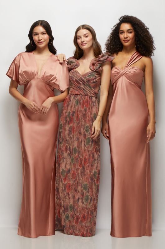 Unique Bridesmaid Dresses For Your Upcoming Wedding peach and brown