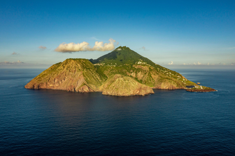 st maarten caribbeans wedding destination saba aerial view